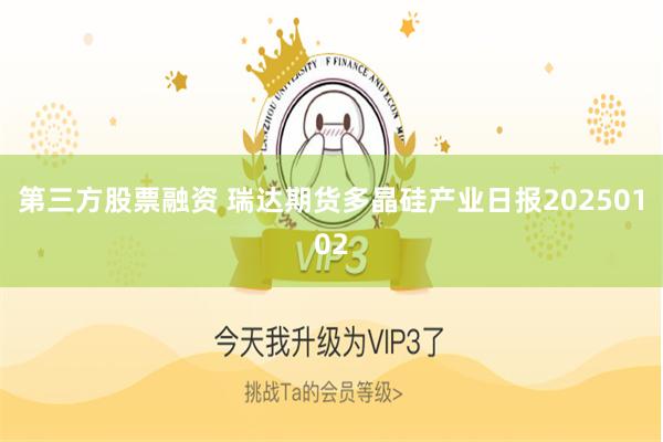 第三方股票融资 瑞达期货多晶硅产业日报20250102