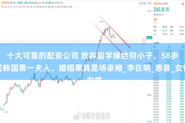 十大可靠的配资公司 放弃留学嫁给穷小子，58岁成韩国第一夫人，婚姻果真是场豪赌_李在明_惠景_女性