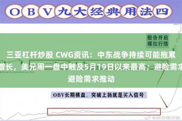 三亚杠杆炒股 CWG资讯：中东战争持续可能拖累经济增长，美元周一盘中触及5月19日以来最高；避险需求推动