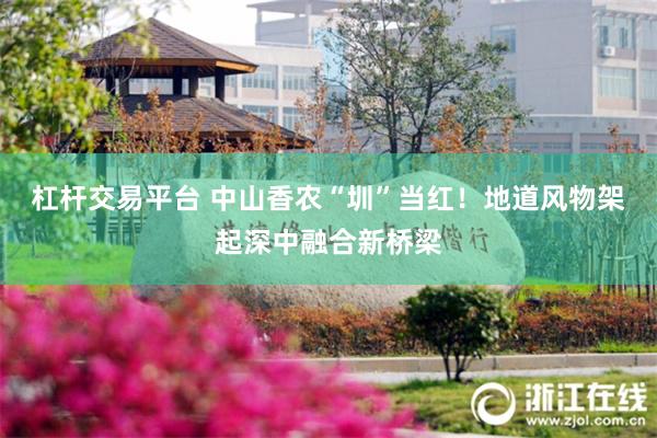 杠杆交易平台 中山香农“圳”当红！地道风物架起深中融合新桥梁