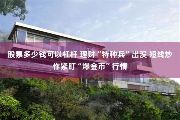 股票多少钱可以杠杆 理财“特种兵”出没 短线炒作紧盯“爆金币”行情