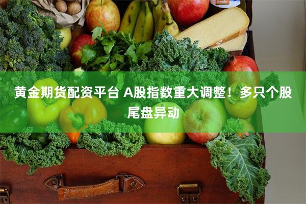 黄金期货配资平台 A股指数重大调整！多只个股尾盘异动