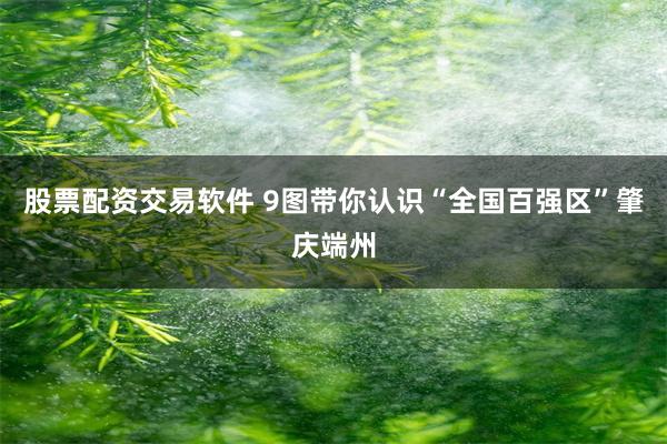 股票配资交易软件 9图带你认识“全国百强区”肇庆端州