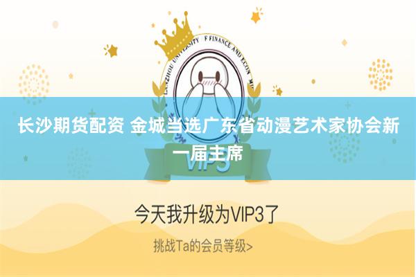 长沙期货配资 金城当选广东省动漫艺术家协会新一届主席