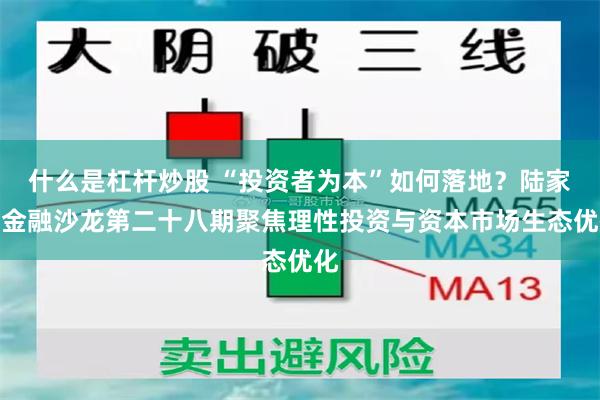 什么是杠杆炒股 “投资者为本”如何落地？陆家嘴金融沙龙第二十八期聚焦理性投资与资本市场生态优化
