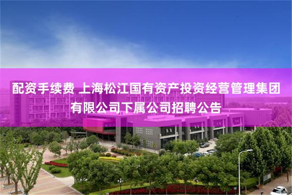 配资手续费 上海松江国有资产投资经营管理集团有限公司下属公司招聘公告