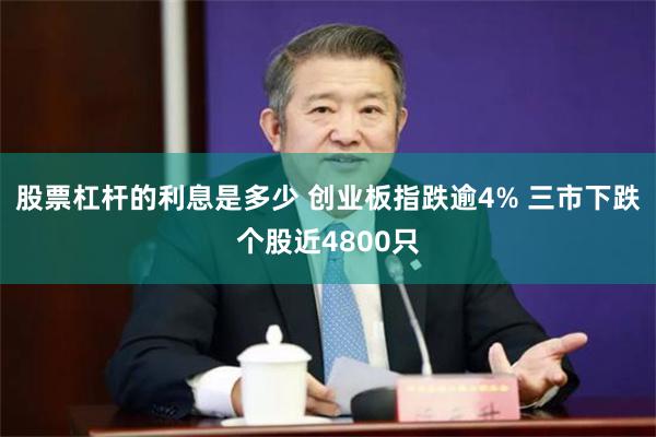 股票杠杆的利息是多少 创业板指跌逾4% 三市下跌个股近4800只