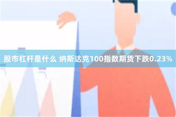 股市杠杆是什么 纳斯达克100指数期货下跌0.23%